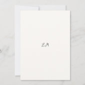 ハンドドローンハートの落書きモダンウェディング セーブザデート (裏面)