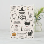 ハンドドローンボースとアルコールのハロウィンパーティー 招待状 (スタンド正面)