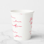 ハンドドローンレッドリボンで結ぶ 紙コップ (右)