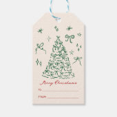 ハンドドローヴィンテージメリークリスマス ギフトタグ (正面)