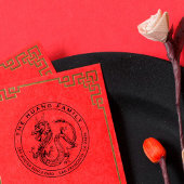 ハンドドロー中国のドドラゴンラウンド差出人住所 セルフインキングスタンプ