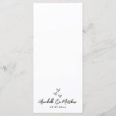 ハンドドロー予測できなお洒落結婚の メニュー (裏面)