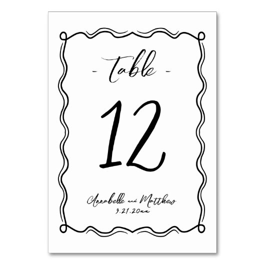 ハンドドロー予測できなドお洒落結婚の テーブルナンバー (裏面)