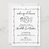 ハンドドロー予測できなドのリハ結婚ーサルディナー 招待状 (正面)