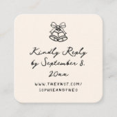 ハンドドロー予測できなドウェディングRSVP Qrコード エンクロージャーカード (正面)