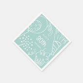 ハンドドロー任意の年齢の誕生日パーティパステルグリーン スタンダードカクテルナプキン (角)