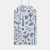 ハンドドロー図解入りの、写真付きのドの結婚感謝 ギフトタグ (正面)