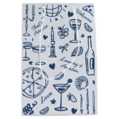 ハンドドロー図解入りの、写真付きのドの結婚歓迎抱き枕 ミディアムペーパーバッグ (正面)