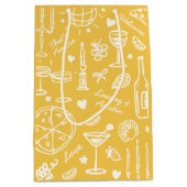 ハンドドロー図解入りの、写真付きのドの結婚歓迎抱き枕 ミディアムペーパーバッグ (正面)