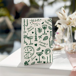 ハンドドロー図解入りの、写真付きのドの結婚歓迎抱き枕 ミディアムペーパーバッグ