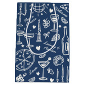 ハンドドロー図解入りの、写真付きのドの結婚歓迎抱き枕 ミディアムペーパーバッグ (裏面)