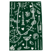 ハンドドロー図解入りの、写真付きのドの結婚歓迎抱き枕 ミディアムペーパーバッグ (正面)