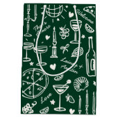 ハンドドロー図解入りの、写真付きのドの結婚歓迎抱き枕 ミディアムペーパーバッグ (裏面)