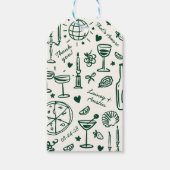 ハンドドロー図解入りの、写真付きのドの結婚歓迎 ギフトタグ (正面)