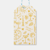 ハンドドロー図解入りの、写真付きのドの結婚歓迎 ギフトタグ (正面)