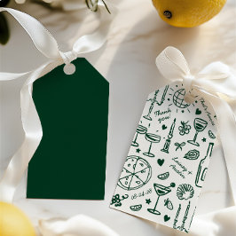 ハンドドロー図解入りの、写真付きのドの結婚歓迎 ギフトタグ