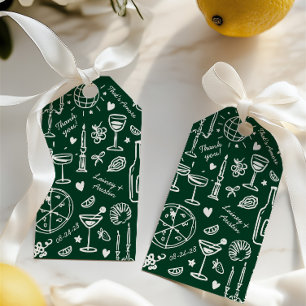 ハンドドロー図解入りの、写真付きのドの結婚歓迎 ギフトタグ