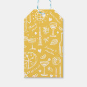 ハンドドロー図解入りの、写真付きのドの結婚歓迎 ギフトタグ (正面)