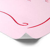 ハンドドロー図解入りの、写真付きのドピンク&レッド卒業パーティー ポスター (角)