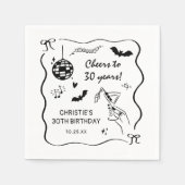 ハンドドロー大人の誕生日パーティー スタンダードカクテルナプキン (正面)