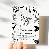 ハンドドロー式ハロウィーンの衣装パーティの招待状 招待状