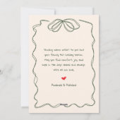 ハンドドロー弓フレーム結婚したクリスマス新婚 シーズンカード (裏面)