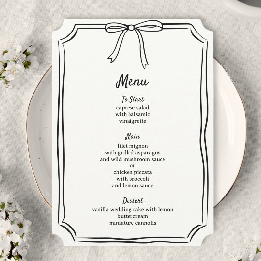 ハンドドロー弓モダン書きクラシックの結婚 メニュー