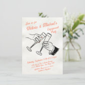 ハンドドロー応援シャンパン婚約パーティ 招待状 (スタンド正面)