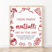 ハンドドロー推測どのくらいのミートボール赤ちゃんシャワー ポスター