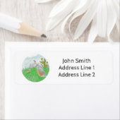 ハンドドロー春のロビンスとダッフォジル ラベル (インサイチュ)