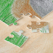 ハンドドロー春の水仙のロビン ジグソーパズル (側面)