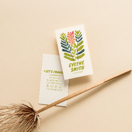 ハンドドロー書ドグリーンはっきりしたレトロファンキーフローラ 名刺