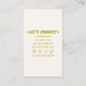 ハンドドロー書ドグリーンはっきりしたレトロファンキーフローラ 名刺 (裏面)