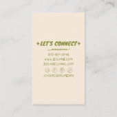 ハンドドロー書ドグリーンはっきりしたレトロボーフローラ 名刺 (裏面)