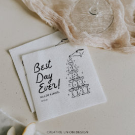 ハンドドロー最高のドシャンパンタ結婚ワー スタンダードカクテルナプキン