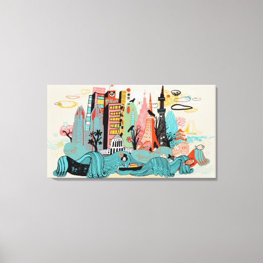 ハンドドロー東京ジャパン キャンバスプリント (正面)