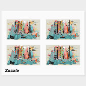 ハンドドロー東京ジャパン 長方形シール (シート)