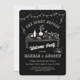 ハンドドロー気まぐれな歓迎夜の前にチワワ 招待状