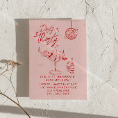 ハンドドロー汚い30thおもしろい誕生日パーティー 招待状