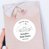 ハンドドロー白鳥エレガントブライダルシャワーありがとう ラウンドシール