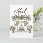 ハンドドロー素朴ド暖炉ノールクリスマス シーズンカード (スタンド正面)