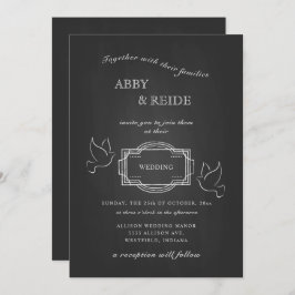 ハンドドロー素朴ド結婚ブ 招待状