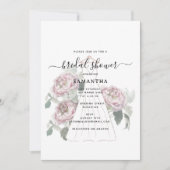 ハンドドロー結婚ドのドレスフローラブライダルシャワー 招待状 (正面)