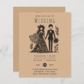 ハンドドロー結婚ドの漫画の新郎新婦テラコッタ (正面/裏面)