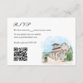 ハンドドロー結婚ドズベニューマンションイラストレーションRSVP エンクロージャーカード (正面)