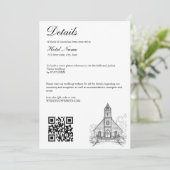 ハンドドロー結婚ドズベニューマンションイラストレーションRSVP 招待状 (スタンド正面)