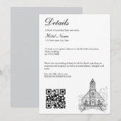 ハンドドロー結婚ドズベニューマンションイラストレーションRSVP 招待状 (正面/裏面)