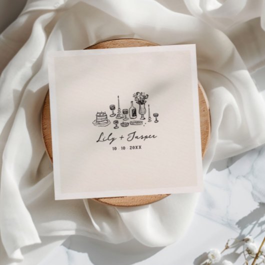 ハンドドロー結婚ド食品 スタンダードカクテルナプキン