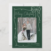 ハンドドロー緑のお洒落メリークリスマス シーズンカード (正面)