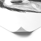 ハンドドロー縁どドコリードッグポートレート ポスター (角)